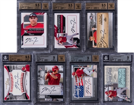 2011 ITG Heroes & Prospects BGS-Graded Mike Trout Signed Card Collection (7 Different)